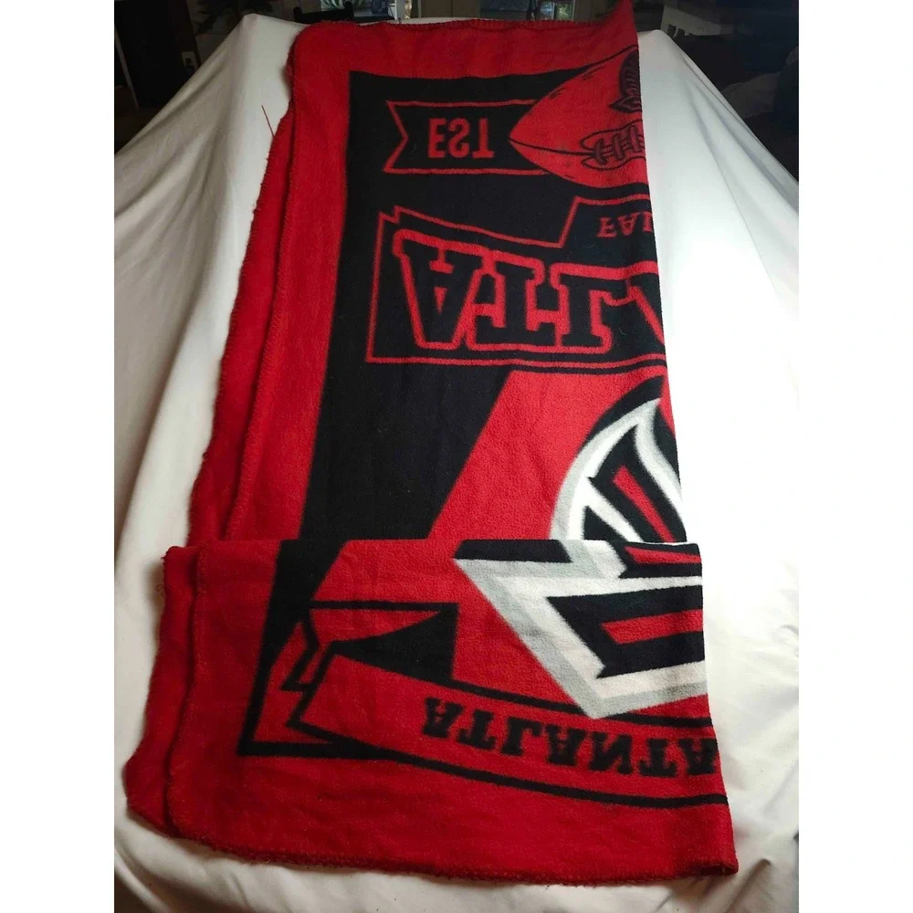 Atlanta Falcons NFL Football Team Fleece Throw Blanket Red Black 60x35